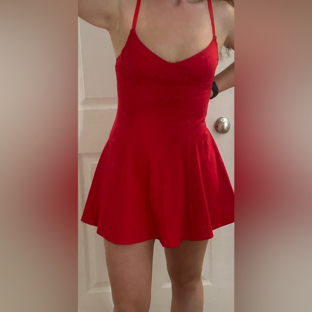 Superdown spaghetti strap red mini dress, size small